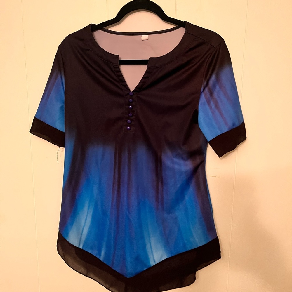 Elegant Blue Ombre Women's Top